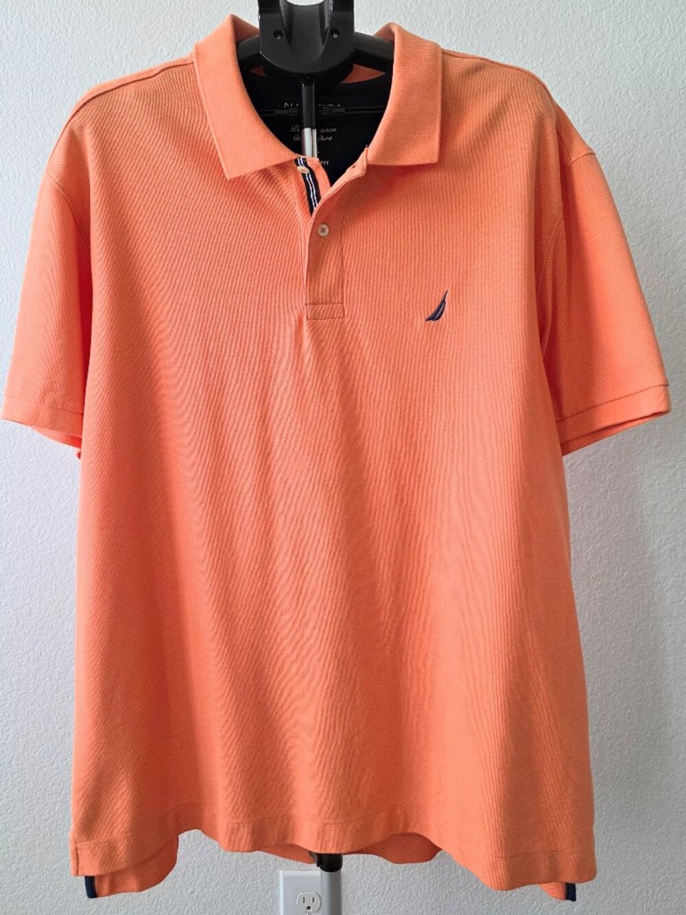 NAUTICA PERFORMANCE DECK SHIRT MENS 2XL ORANGE SHORT SLEEVE SHIRT